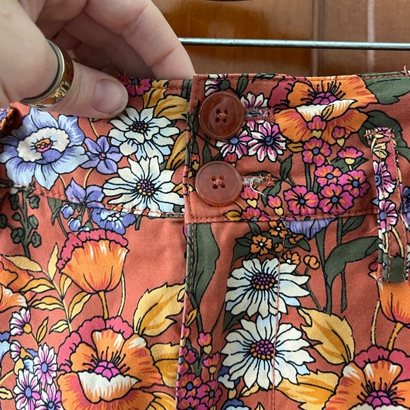 Maeve by Anthropologie Floral Crop Wide Leg Pants Size 2 Cottagecore Boho Retro - Picture 6 of 11